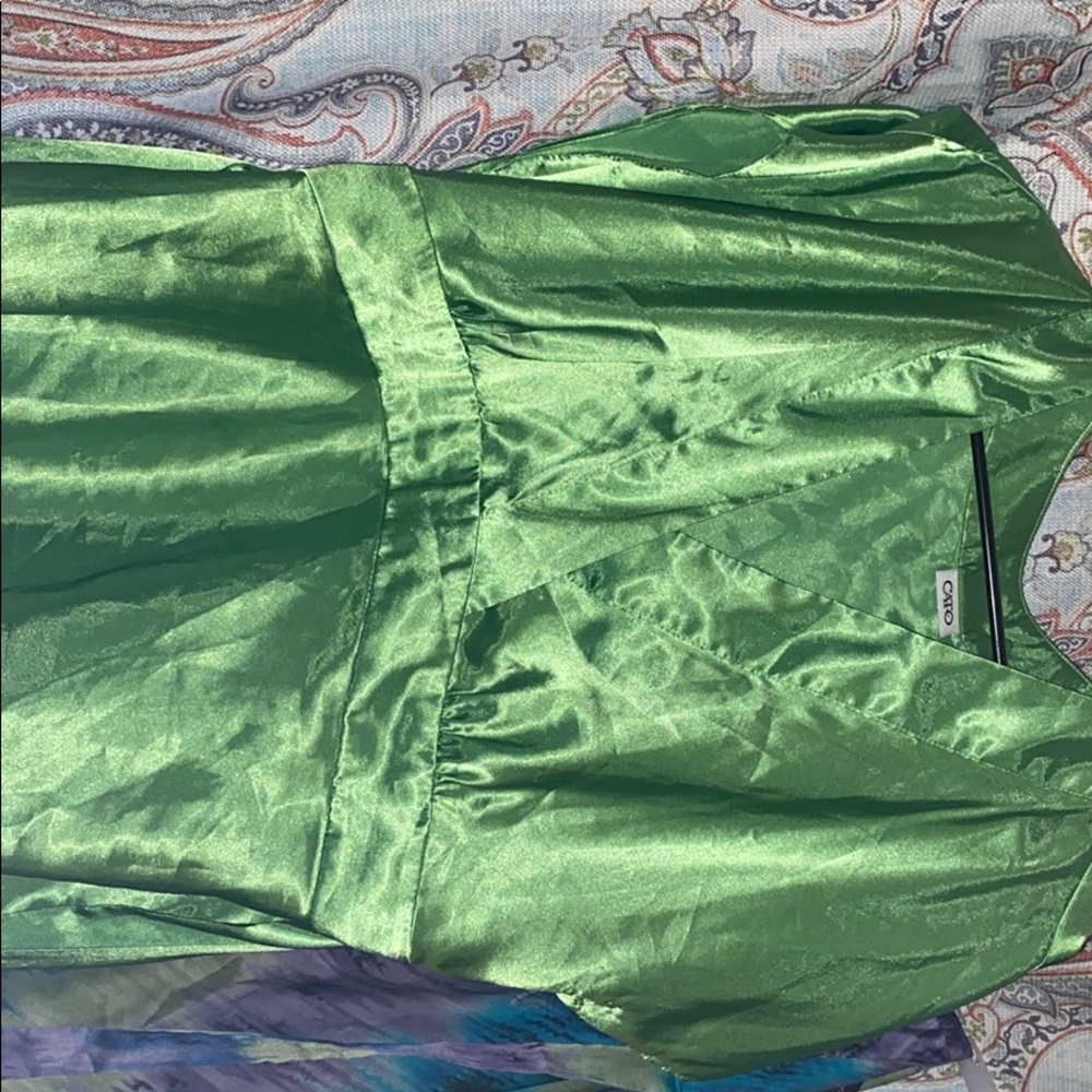 Cato silk green top